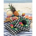 thumbnail image 3 of Pack of 2 Outdoor Pillow Covers, Home Welcome Black Grey Plaid Wreath Waterproof Square Throw Pillowcase Cushion Decorative Pillow Covers for Couch Patio Tent, 24x24 in, 3 of 6