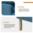 thumbnail image 4 of Wooden Armchairs set of 2 Nailhead Trim Carved Legs Comfy Accent Chair Tufted Back Home Living Room Blue, 4 of 6