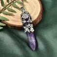 thumbnail image 2 of Real Natural Purple Amethyst Necklace for Women 24" with Lobster Clasp - Healing Crystal Necklaces for Women with Flower Wrapped Pendant Amethyst Jewelry Birthday Christmas Gifts, 2 of 6