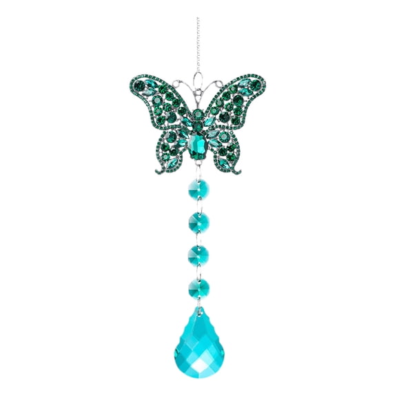 Painted Butterfly Crystal Pendant Stained Glass Window Hanging Ornament Sun Catcher For Home Garden Car