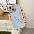 thumbnail image 4 of Compatible with iPhone 14 Case Cute, Luxury Plating Love Letter Phone Case, Electroplated Heart Case for Women Girls Soft TPU Shockproof Camera Protective Back Cover - Light Blue, 4 of 10
