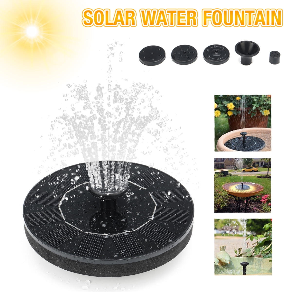 Solar Fountain Pump Power Panel Kit Pool Garden Pond Bird Bath Waterin g