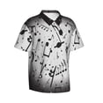 thumbnail image 2 of Black Music Notes Men's 3d Print Casual Button Down Shirts, Novelty Hawaiian Short Sleeves Xl, 2 of 8