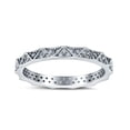 thumbnail image 2 of Simulated Cubic Zirconia Size-5 Eternity Stackable Wedding Band Bridal Ring 925 Sterling Silver, 2 of 7