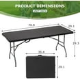 thumbnail image 3 of Bestoffice 6FT Folding Picnic Table for Outdoor with Carrying Handle,Ratten, 3 of 7