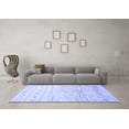 thumbnail image 3 of Ahgly Company Machine Washable Indoor Round Abstract Blue Modern Area Rugs, 5' Round, 3 of 4