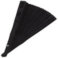 thumbnail image 4 of 8 Inch Chinese Japanese Folding Fan Original Wooden Hand Flower Bamboo Pocket For Home Decor Decoration-Black, 4 of 8