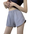 thumbnail image 3 of Asxite Womens Pajamas Solid Textured Drawstring High Waist Shorts Thin Loose Home Sleep, 3 of 5