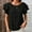 Black, variant on Fesfesfes Women's Casual Wrinkle Tops New Summer Short Ruffle Sleeves T-Shirt Round Neck Textured Fabric Flowy Tee Solid Color Outdoor(Dark Blue,L)