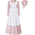 thumbnail image 2 of Vestido de disfraz de pionero para mujer, ropa histórica de la Revolución Americana, vestido colonial modesto de la pradera, disfraces de cosplay de Halloween, 2 of 5