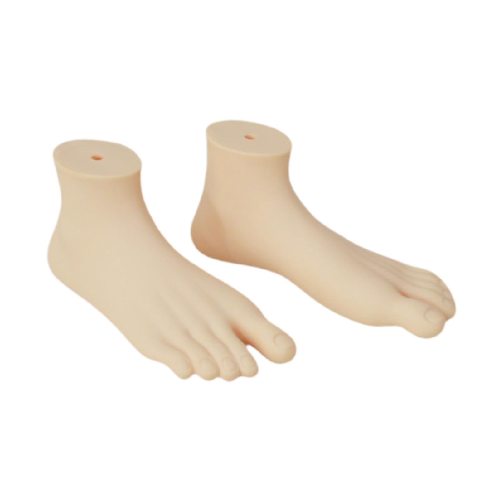 MAGIDEAL 2 Pieces Mannequin Foot Display Model Lifelike Home Foot Forms Sandal Photography Props Showcase Malls Stockings Manikin Feet Skin
