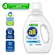 (2 pack) all Free Clear Liquid Laundry Detergent, 30 oz, 24 Loads