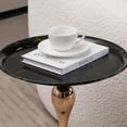 thumbnail image 5 of MAYEERTY Mermaid Tail End Coffee Table Round Side Table, Modern Metal Pedestal Table, Minimalist Accent Table for Small Spaces, Drink Martini Table Decoration, 5 of 10