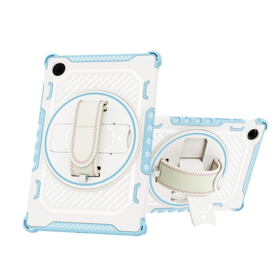 For Samsung Galaxy Tab A8 10.5 inch 2022 SM-X200/SM-X205/SM-X207 Rugged Tablet Case,Decase Heavy Duty Shockproof Anti-Scratch Hidden Kickstand Protection Cover Shell With Handle Strap,Skyblue