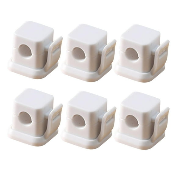 6 clips magnéticos para cables, organizador de cables de escritorio. Blanco