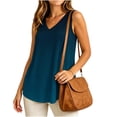 thumbnail image 5 of Avirosel Women's Plus Size Tank Tops V Neck Casual Lightweight Sleeveless Loose Fit Tunic Blouse for Summer Blue, 5 of 8