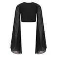 thumbnail image 3 of Haitryli Kids Girls Modern Lyrical Belly Dance Shirts Chiffon Split Flared Sleeves Crop Top for Stage Performance Black 12, 3 of 5