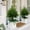 Green, variant on Artificial Tree with Ground Spike, 23'' Fake Plant UV Resistant Artificial Shrubs, Faux Cypress Plant Fake Bushes for Front Porch Garden Indoor Outdoor 50% Saving
