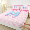 thumbnail image 3 of Feelyou Donut Initial M Teens Twin Sheet Sets, Princess Pink Bowknot Bedding, 3pcs, 3 of 7
