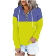 thumbnail image 2 of Craaazy Hoodies for Women Button Down Pullover Sweatshirts Hat Rope Hooded Pocket Tops Long Sleeve Shirts Gifts For Women, 2 of 6