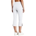 thumbnail image 5 of Inglocry Womens Capri Pants High Waisted Straight Leg Yoga Capris Leggings with Pockets Crop Workout Summer Pants White M, 5 of 7