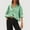 Green, variant on Tops for Womens Cropped Striped Button Down Shirts Ruffle 3/4 Length Sleeve Summer Tops Dressy Casual Blouses Blue M