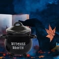 thumbnail image 6 of Halloween Witch Cauldron - Ceramic Candy Jar Bowl, Spooky Party Decoration Centerpiece with Wooden Spoon, Witch Brew Treat Container for Holiday Dress-Up, 6 of 6
