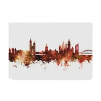 Trademark Fine Art 'Krakow Poland Skyline Red' Canvas Art by Michael Tompsett