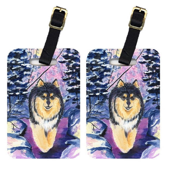 Pair of 2 Finnish Lapphund Luggage Tags