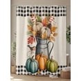 thumbnail image 4 of Fsddascl Fall Pumpkin Shower Curtain Set - 48" x 72" Washable Bathtub Curtain with 12 Hooks, Thanksgiving Maple Leaf Plant Fruit Plaid Waterproof Fabric Stall Shower Curtains for Bathroom/Bathtub, 4 of 6