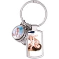 thumbnail image 2 of 10 Pcs Sublimation Blanks Keychain With 7 Keyring, DIY Heat Transfer Press Key Chains with Keyrings for Photos, 2 of 8