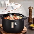 thumbnail image 4 of CHPINDAM Casserole en Céramique de 4,6 Pintes, avec Couvercle, Casserole en Céramique, Marmite Ronde Résistante à la Chaleur pour Cuire bibimbap, Soupe, Riz, Ragoût, Casserole (Blanc 4,6 Pintes), 4 of 7