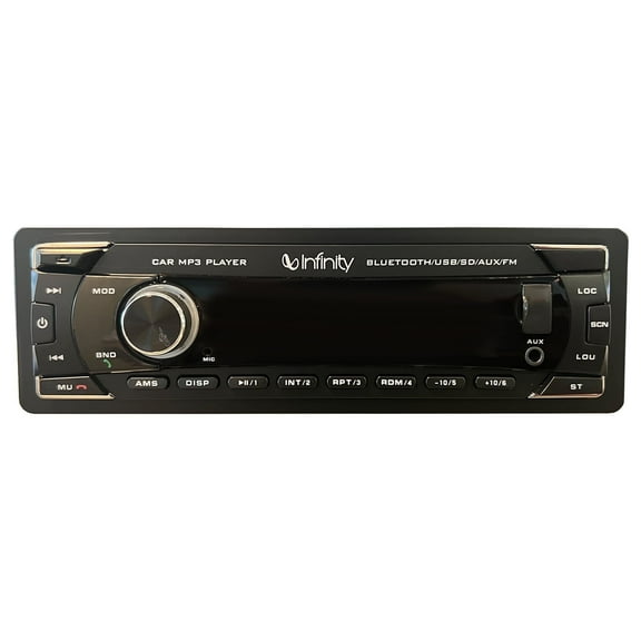 Infinity Alpha 100 Single DIN Bluetooth USB/AUX SD FM Radio MP3 Player Digital Media Car Receiver