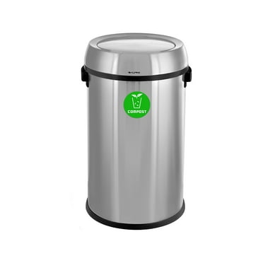 Alpine Industries Commercial Indoor Single-Stream Recycling Station 17 Gallon Stainless Steel