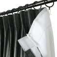 thumbnail image 4 of TWOPAGES 26"x63" Pinch Pleat Printed Velvet Curtain Soft Privacy Drape for Bedroom, 1 Panel, Stripe Black, 4 of 7