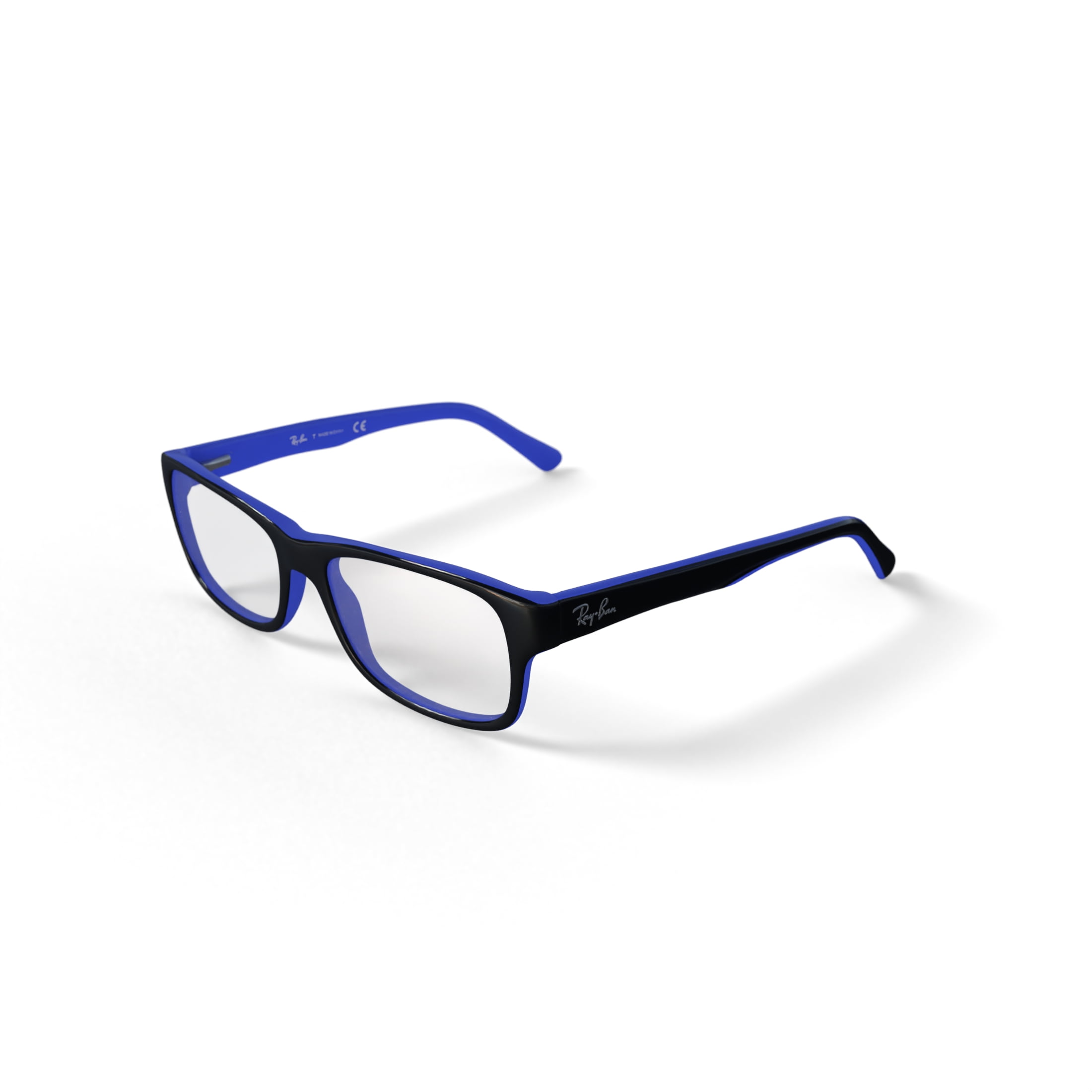 Ray-Ban Unisex Size 52 Square RB5268 Optics Prescription Eyeglasses with Case, Black On Blue