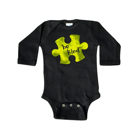 

Inktastic Autism Awareness Be Kind Green Puzzle Piece Gift Baby Boy or Baby Girl Long Sleeve Bodysuit