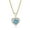 Dec- Genuine Blue Topaz, variant on AVORA 14K Yellow Gold Mar Birthstone-Created Aquamarine with Simulated Diamond CZ Heart Halo Pendant Necklace with 18" Chain