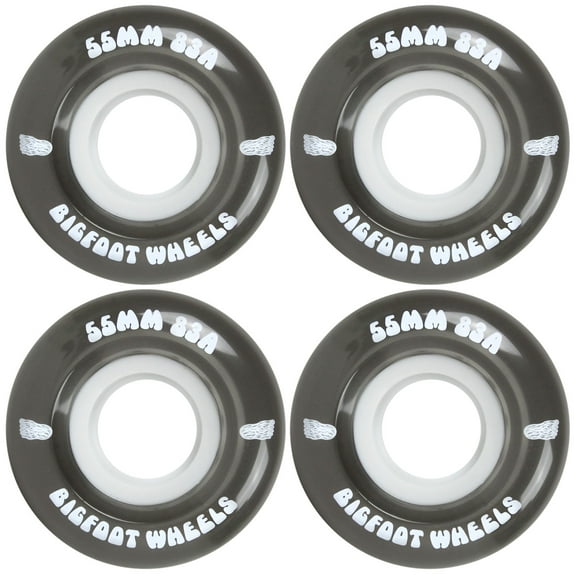 Bigfoot Wheels Bigfoot Skateboard Wheels 55mm 83A Soft Cruiser Filmer Wheels Black (Set of 4)