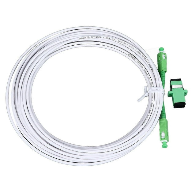 Optical Modem Extension Cable Set Armored Single Mode SC Patch Cable with Flange Connector for FTTH FTTB FTTP SC APC 3 m / 9.8ft
