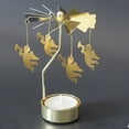 thumbnail image 2 of Hot Spinning Rotary Metal Carousel Tea Light Candle Holder Stand Light Xmas Gift, 2 of 2