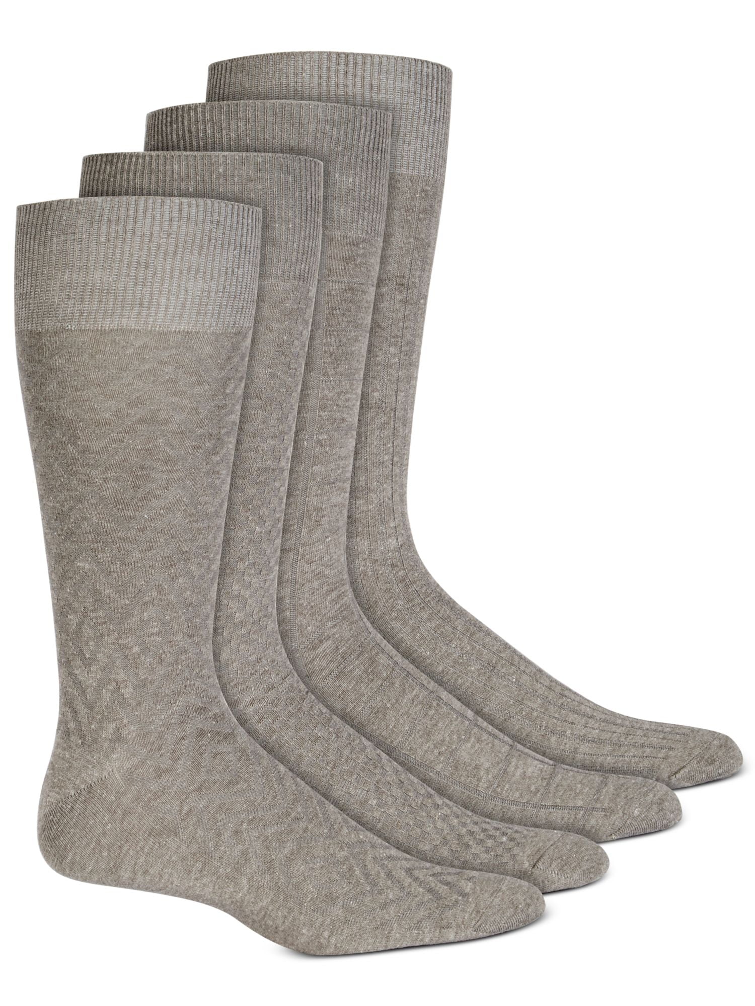 ALFANI Mens 4 Pack Gray Textured Dress Crew Socks 7-12 - Walmart.com