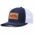 thumbnail image 5 of Vergiac Fish Leather Patch Color Block Trucker Hat, Men Adjustable Breathable Mesh Baseball Cap for Outdoor Travel Daily Outfits, 5 of 6