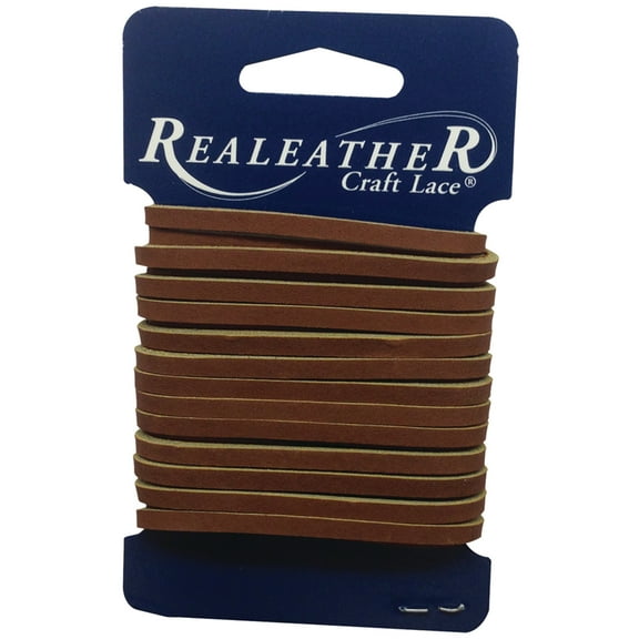 Realeather Latigo Leather Lace, Medium Brown, 1/8" x 4 yds.