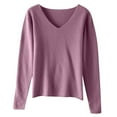 thumbnail image 4 of IMENGL Chandails pour Femmes Mode Hiver Couleur Unie, Violet TG, Taille m-2TG, 4 of 4