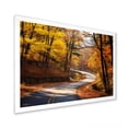 thumbnail image 2 of Designart "Golden Pathway Into Autumn's Embrace II" Landscapes Framed Wall Art Decor - Modern Yellow Road Hallway Framed Wall Art Decor, 2 of 6