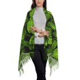 thumbnail image 2 of Sikiie Tiny Green Fern Leaves Shawl Wraps Big Scarf Tassel Fall Winter Thick Scarf Warm Shawl Women Fall Gifts, 2 of 8