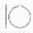 thumbnail image 2 of Sterling Silver Rhodium-plated Textured Hinged Hoop Earrings, 2 of 2