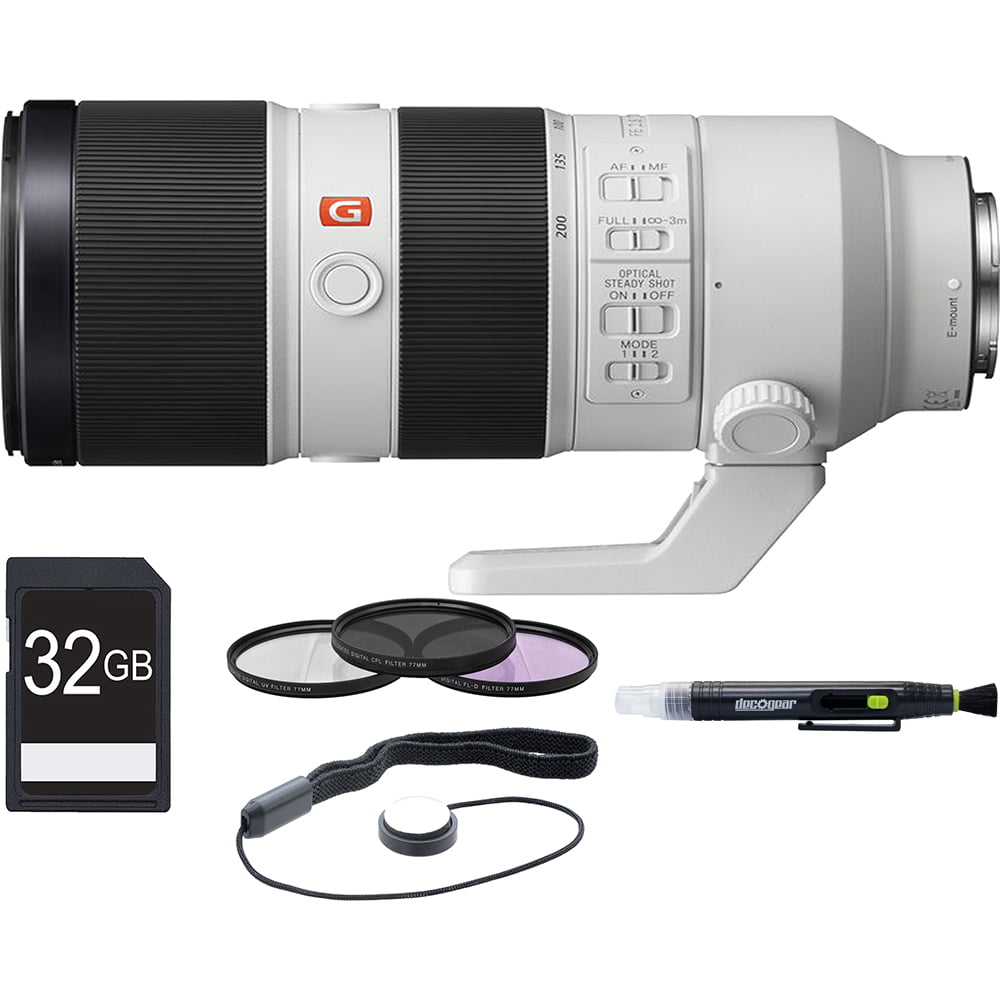 Sony FE 70-200mm F2.8GM OSS Lens, Filter, and Card Bundle - Includes