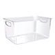 thumbnail image 1 of 1/3 piezas de contenedores de almacenamiento de plástico transparente extra grandes, organizador transparente con asa incorporada, organizador de acrílico de gran capacidad, contenedor cuadrado, 1 of 7